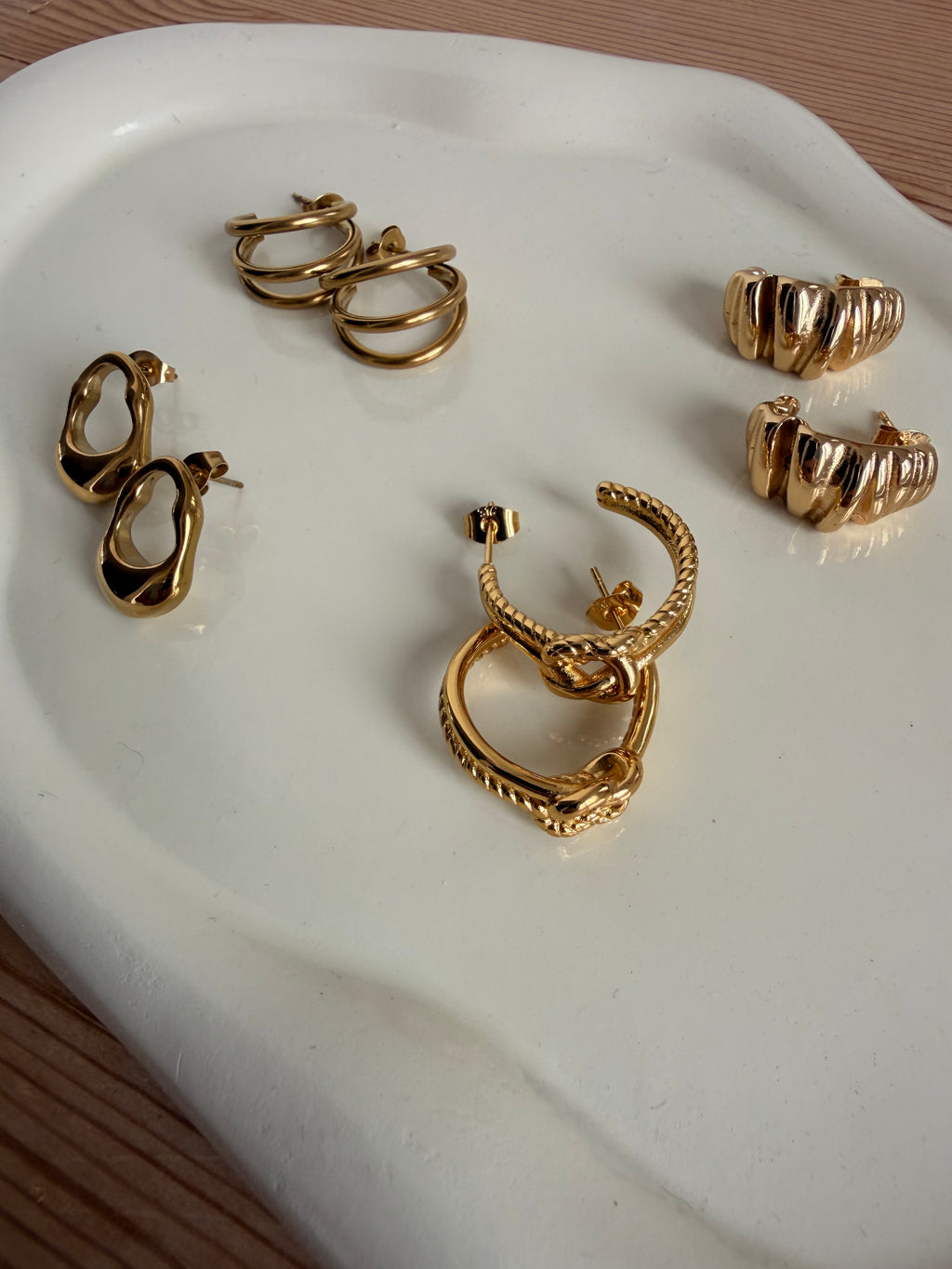 Pendientes Ovalados Dorado