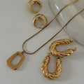 Pendientes Romanos Dorados | Acero Inoxidable Chapado Oro 18K PVD