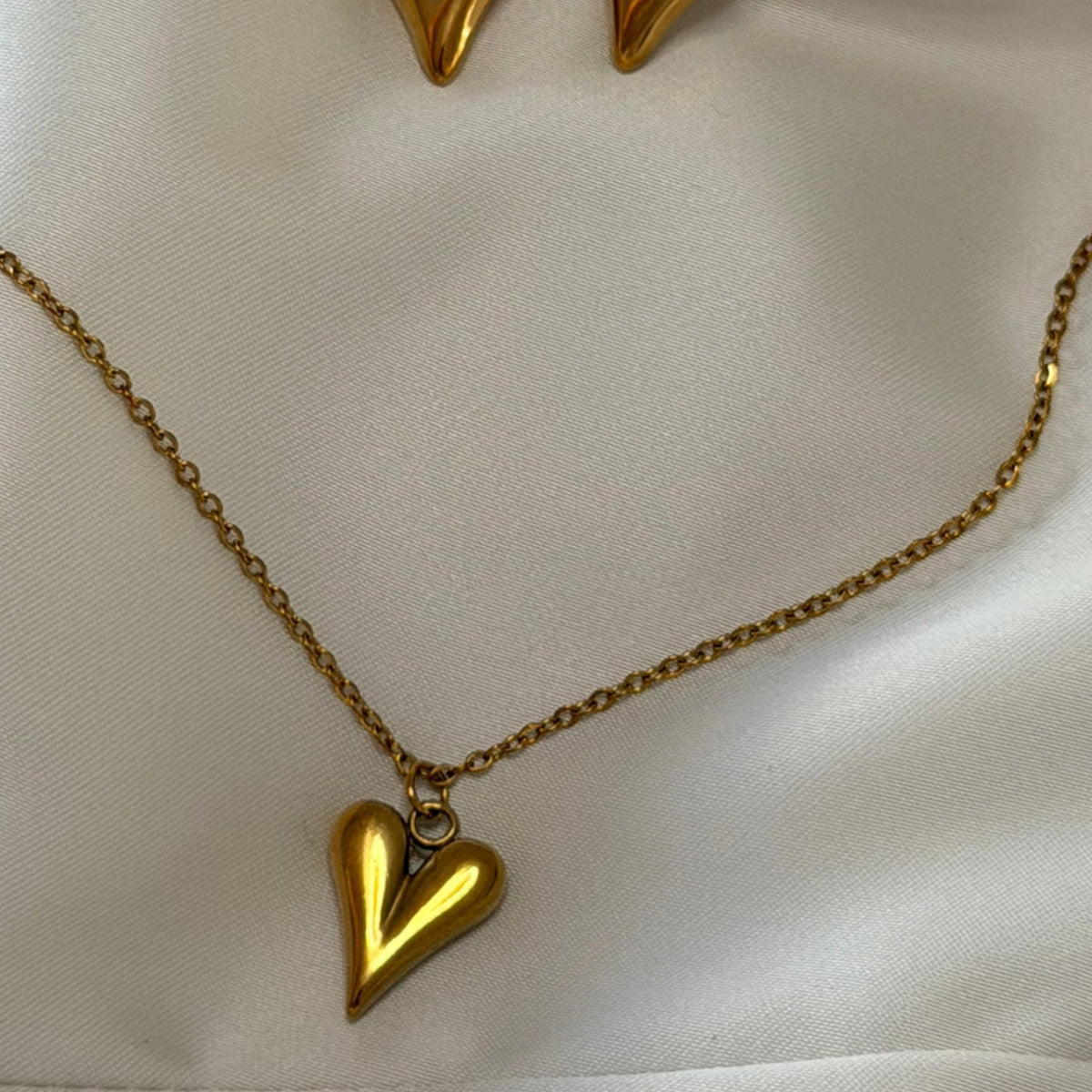 Collar Corazón Pentagrama Dorado | Chapado Oro 18K PVD
