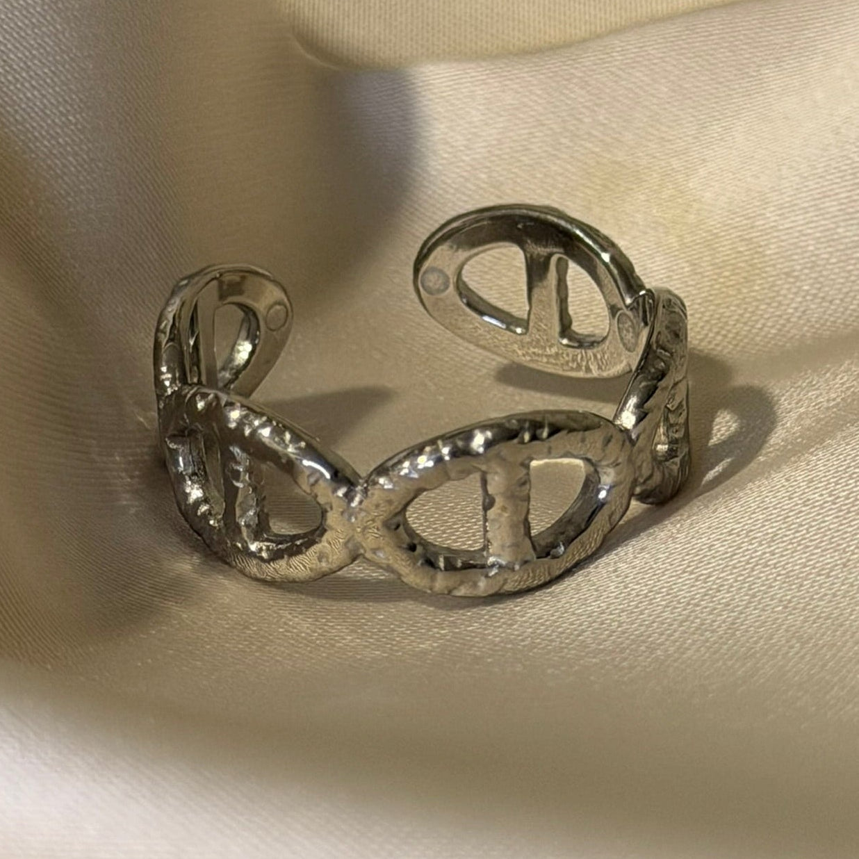 Anillo Geométrico Expansible | Dorado y Plateado Acero Inoxidable